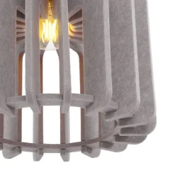 Retro-Hängelampe schwarz mit taupefarbenem Schirm - Felt