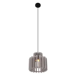 Retro-Hängelampe schwarz mit taupefarbenem Schirm - Felt