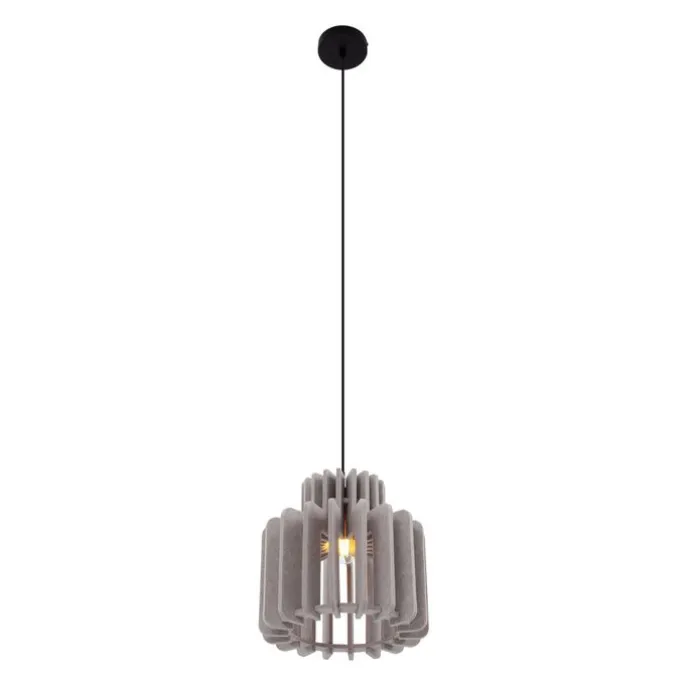 Retro-Hängelampe schwarz mit taupefarbenem Schirm - Felt