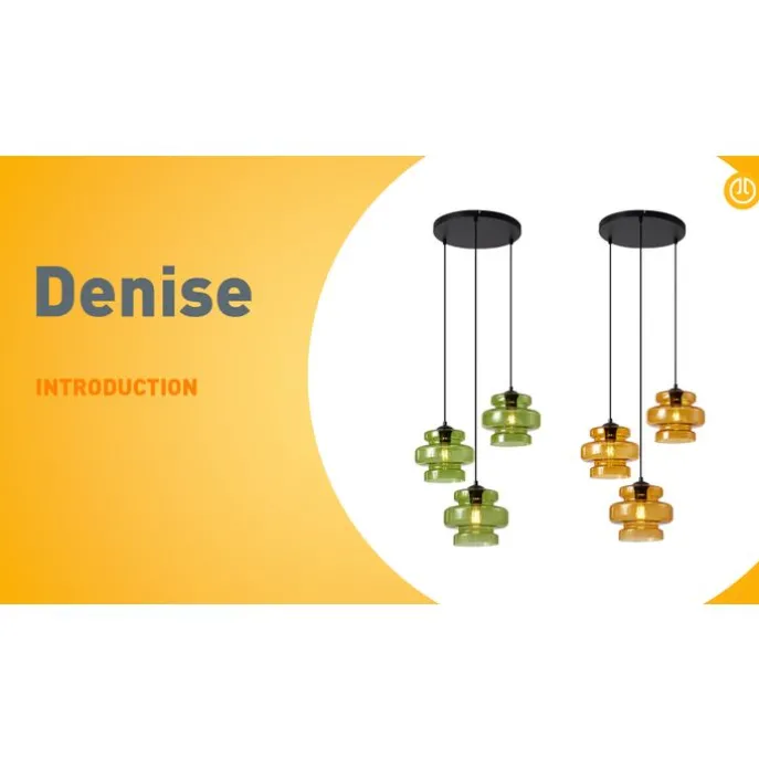 Retro-Hängelampe schwarz mit grünem Glas 3-flammig - Denise