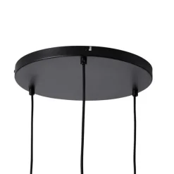 Retro-Hängelampe schwarz mit grünem Glas 3-flammig - Denise