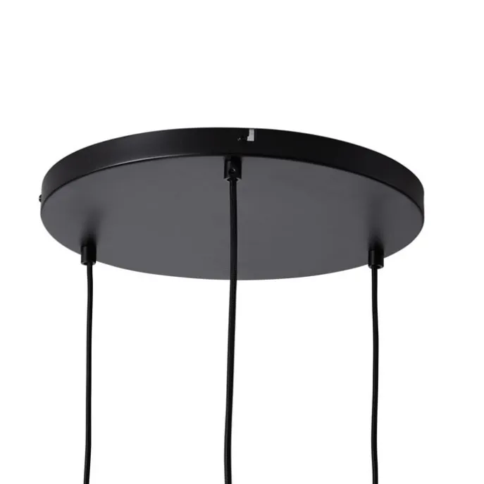 Retro-Hängelampe schwarz mit grünem Glas 3-flammig - Denise