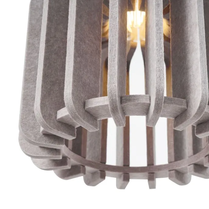 Retro-Hängelampe schwarz mit Taupe 3-flammig - Felt