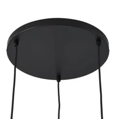 Retro-Hängelampe schwarz mit Taupe 3-flammig - Felt