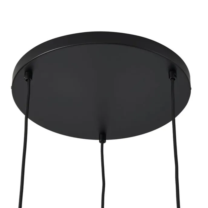 Retro-Hängelampe schwarz mit Taupe 3-flammig - Felt