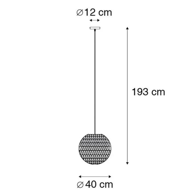 Retro-Hängelampe weiß 40 cm - Lina Ball 40