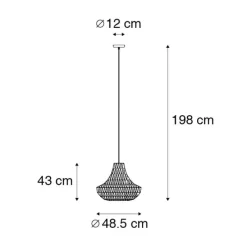 Retro-Hängelampe weiß 50 cm - Lina Cono 50