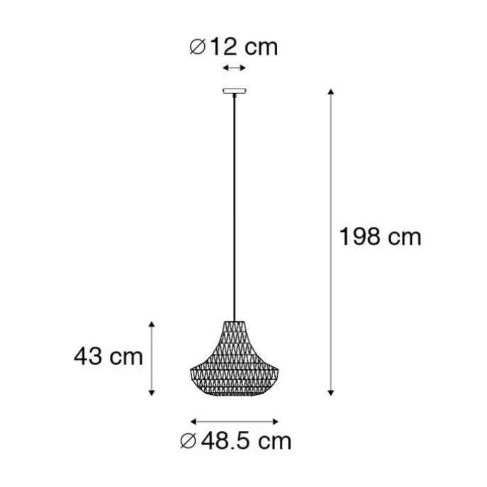 Retro-Hängelampe weiß 50 cm - Lina Cono 50