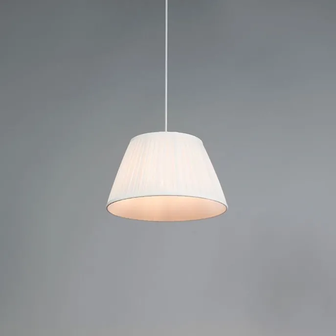 Retro-Hängelampe weiß 35 cm - Plisse