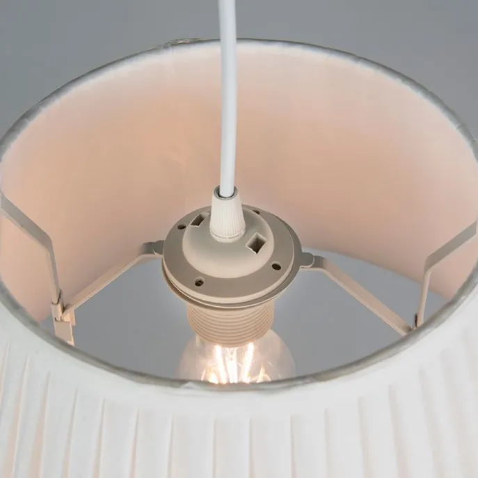 Retro-Hängelampe weiß 35 cm - Plisse