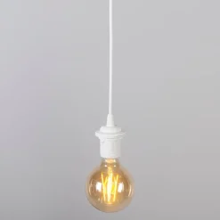 Retro-Hängelampe weiß 35 cm - Plisse