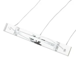 Retro-Hängelampe weiß mit Rattan 3-flammig länglich - Akira