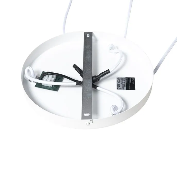 Retro-Hängelampe weiß mit Rattan 3-flammig rund - Akira