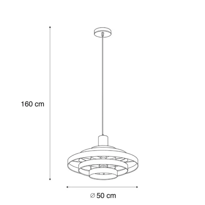 Retro-Hängelampe Weiß Rund - Halo Cirque