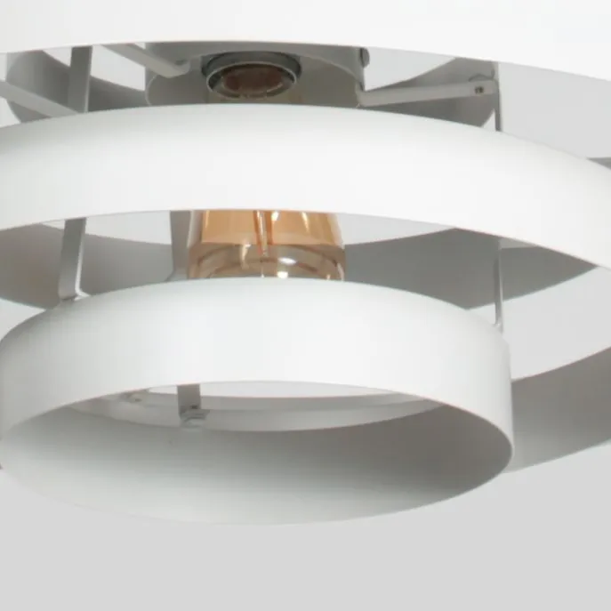 Retro-Hängelampe Weiß Rund - Halo Cirque