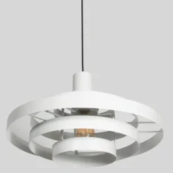 Retro-Hängelampe Weiß Rund - Halo Cirque