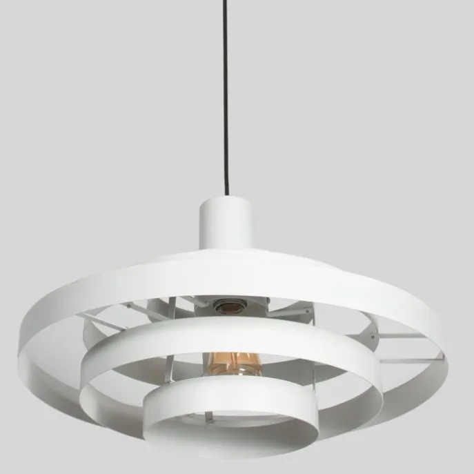 Retro-Hängelampe Weiß Rund - Halo Cirque