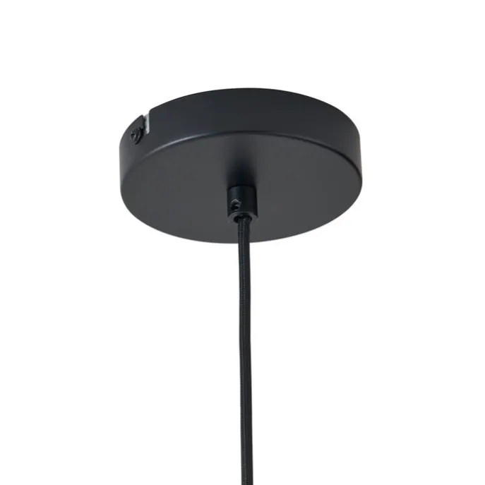 Retro-Hängeleuchte schwarz mit grünem Glas - Denise