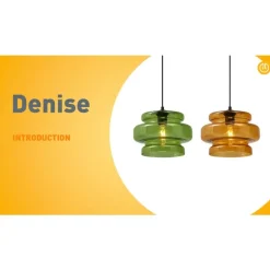 Retro-Hängeleuchte schwarz mit orangefarbenem Glas - Denise