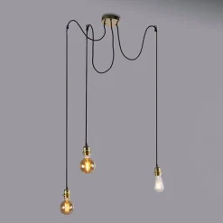 Retro-Hängeleuchte schwarz 3-flammig - Granny Frame