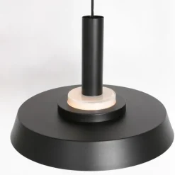 Retro-Pendelleuchte Schwarz und Gold mit Glas-Innenleben - Flinter