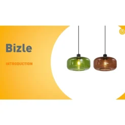 Retro-Pendelleuchte Schwarz mit Grünglas - Bizle