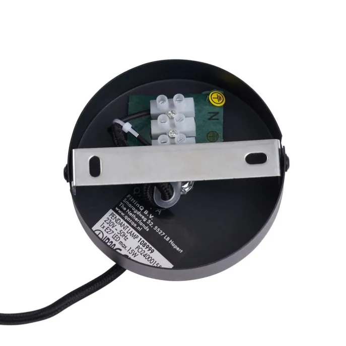 Retro-Pendelleuchte Schwarz mit Grünglas - Bizle