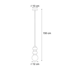Retro-Pendelleuchte Senfgelb mit mattiertem Glas - Fedde