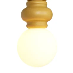 Retro-Pendelleuchte Senfgelb mit mattiertem Glas - Fedde