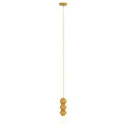 Retro-Pendelleuchte Senfgelb mit mattiertem Glas - Fedde