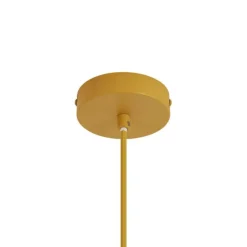 Retro-Pendelleuchte Senfgelb mit mattiertem Glas - Fedde