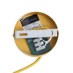 Retro-Pendelleuchte Senfgelb mit mattiertem Glas - Fedde