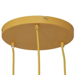 Retro-Pendelleuchte Senfgelb mit mattiertem Glas 3-flammig - Fedde