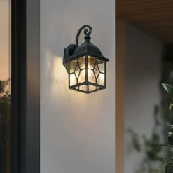 Romantische Außenwandlaterne dunkelgrün - London