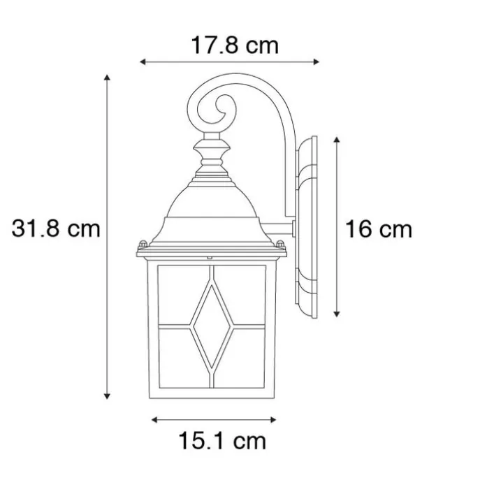 Romantische Außenwandleuchte Bronze - London