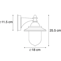 Romantische Außenwandleuchte dunkelgrau - Oxford