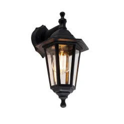 Romantische Außenwandleuchte schwarz IP44 - New Haven