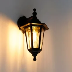 Romantische Außenwandleuchte schwarz IP44 - New Haven