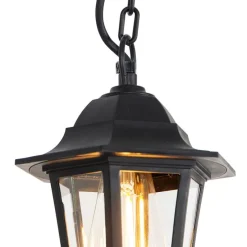 Romantische Hängeleuchte schwarz IP44 - New Haven