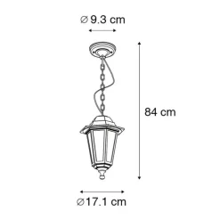 Romantische Hängeleuchte schwarz IP44 - New Haven