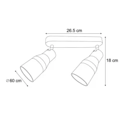 Runde Deckenleuchte Beige GU10 50mm 2-flammig - Stanley