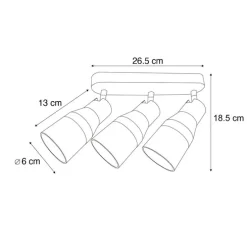 Runde Deckenleuchte Beige GU10 50mm 3-flammig - Stanley