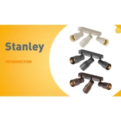 Runde Deckenleuchte Beige GU10 50mm 3-flammig - Stanley