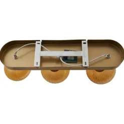 Runde Deckenleuchte Gold mit Bernsteinglas 3-flammig - Teddy