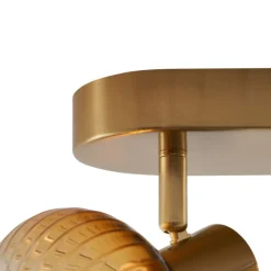 Runde Deckenleuchte Gold mit Bernsteinglas 2-flammig - Teddy