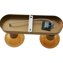 Runde Deckenleuchte Gold mit Bernsteinglas 2-flammig - Teddy