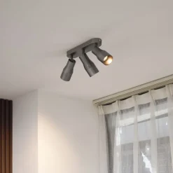 Runde Deckenleuchte Gunmetal GU10 50mm 3-flammig - Stanley