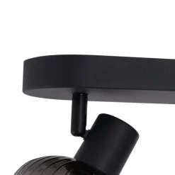 Runde Deckenleuchte schwarz mit Rauchglas 3-flammig - Teddy