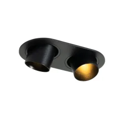 Runde Einbauleuchte schwarz GU10 35mm schwenkbar 2-flammig - Installa