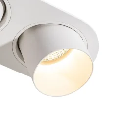 Runde Einbauleuchte weiß GU10 70mm schwenkbar 2-flammig - Installa